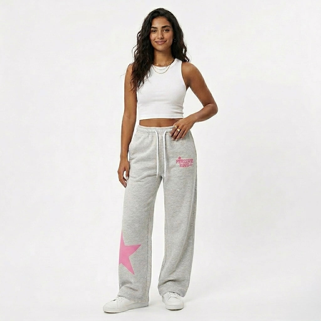 Pink star WideLeg Sweatpant